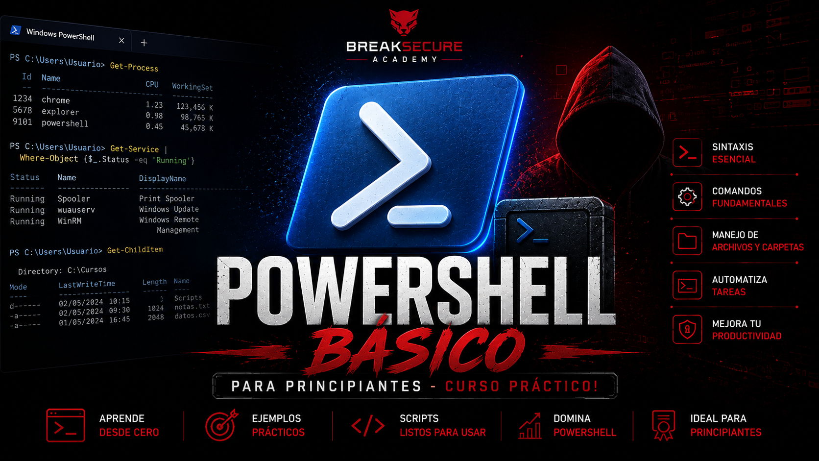 Portada del curso PowerShell Básico para Principiantes